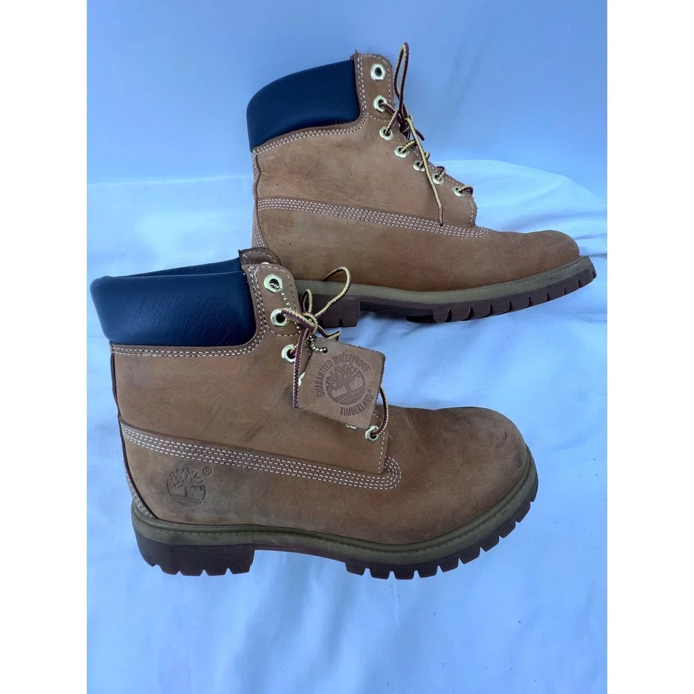Timberland 6 Inch Premium Waterproof Boots Wheat Nubuck Mens 8M 10061 TanLeather